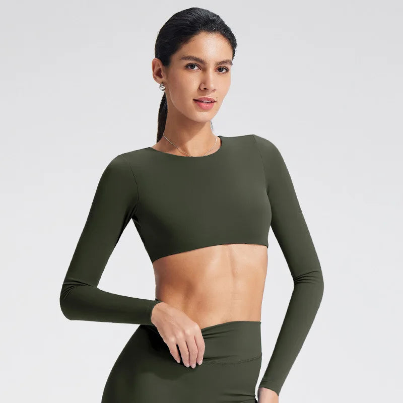 Top Yoga Manga Longa com Bra Embutido — Suporte e Elegância