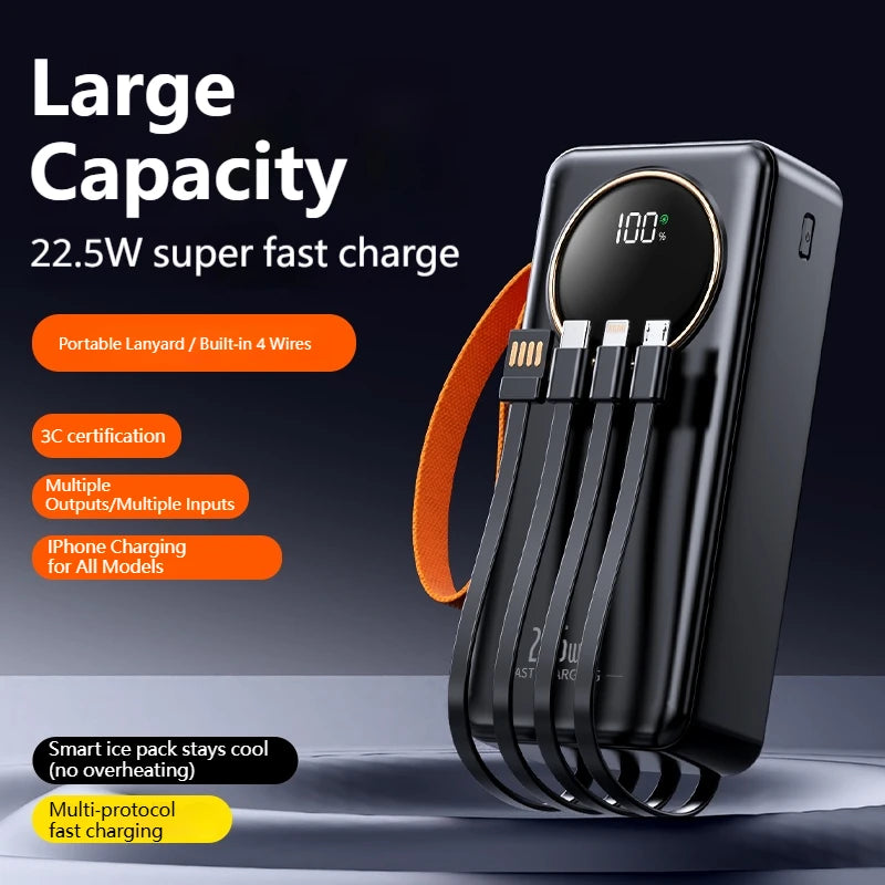 Portable Power Bank 80000mAh 22.5W Super Fast Charger Large Capacity