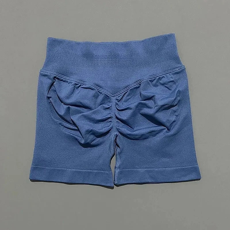 Conjuntos de Academia Femininos 2 Peças Impacto Sem Costura Fitness Yoga Roupa Esportiva Halter Top Shorts Roupa de Treino Corrida Roupa de Academia
