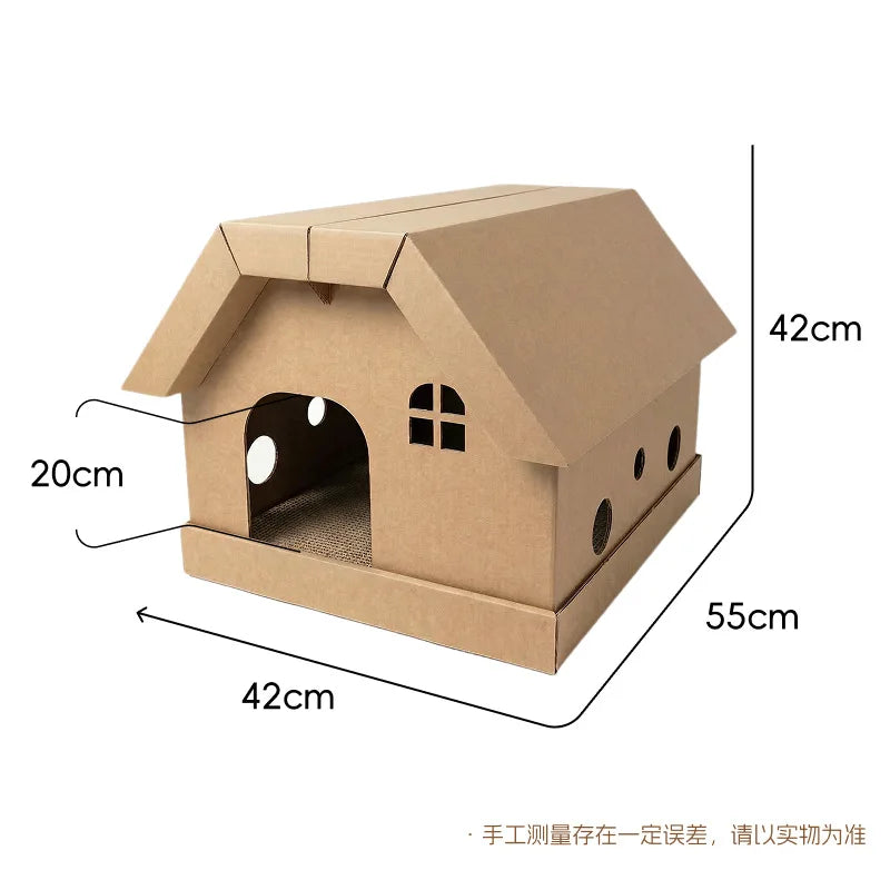 Nova Cama de Papelão Ondulado para Gatos Casa Quente à Prova de Frio Cama para Animais Dobrável Produtos Especiais para Animais de Estimação Cama Para Perro XY40CWC