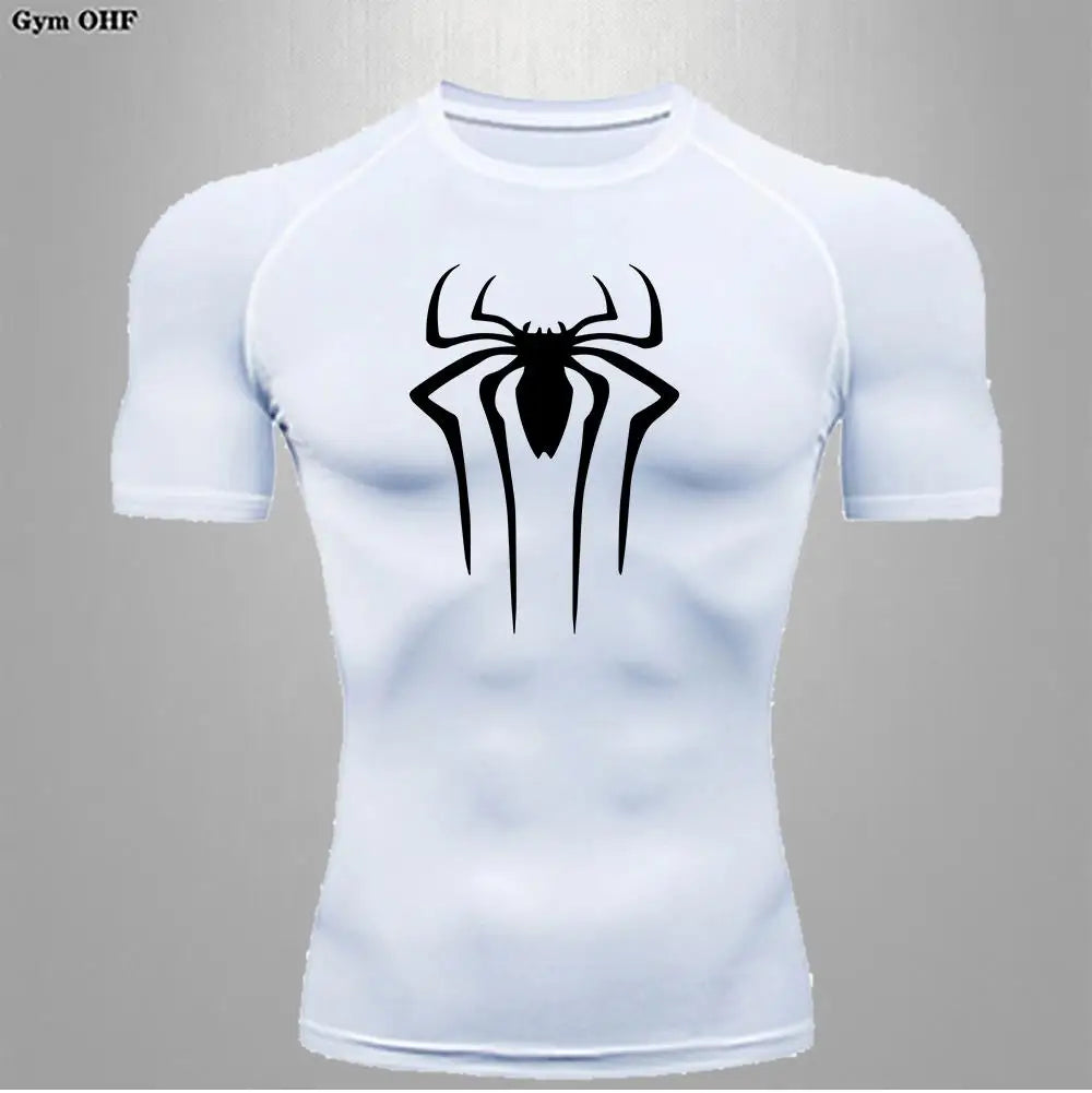 Camiseta Compressão Masculina Spider — Performance e Visual Único