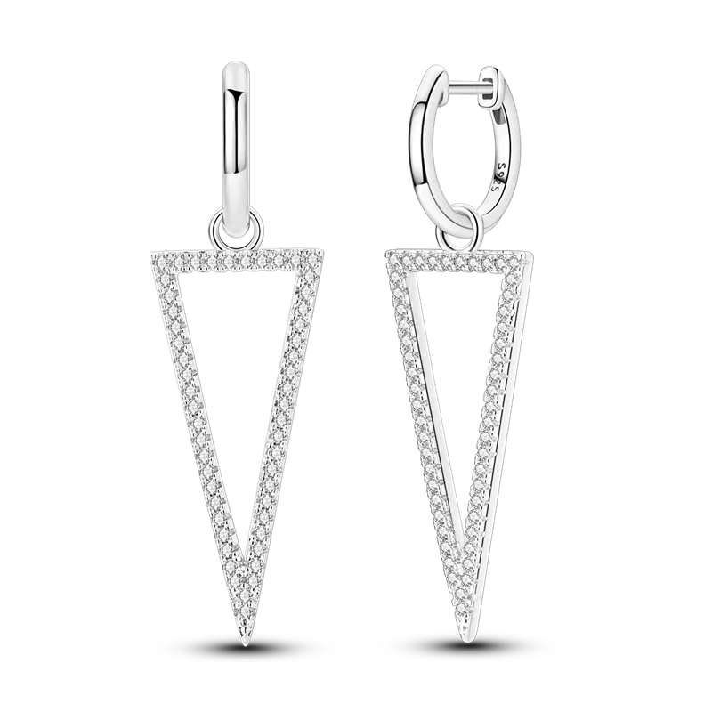 Orstarry 925 Sterling Silver Crystal Circular Eardrops Drop Earrings Women Earrings Charm Fashion Versatile Party Jewelry Gifts