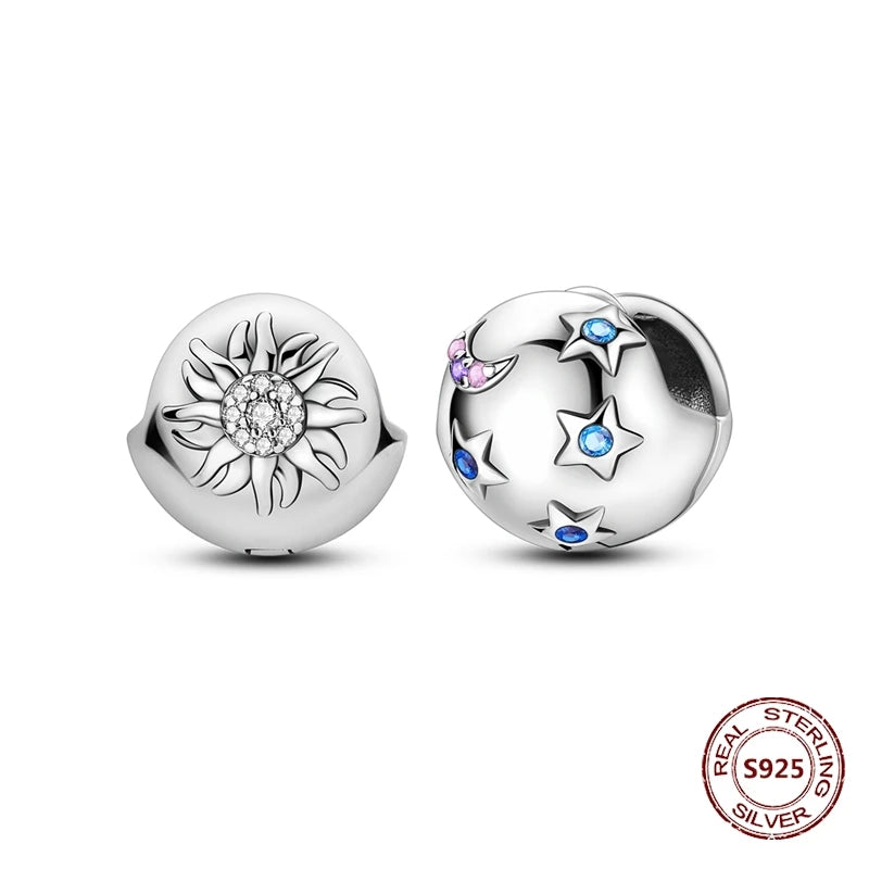 Star Moon Sun Hoop Earrings 925 Sterling Silver Original Star Shining Zircon Tassel Long Earrings For Women Luxury Jewelry Gift