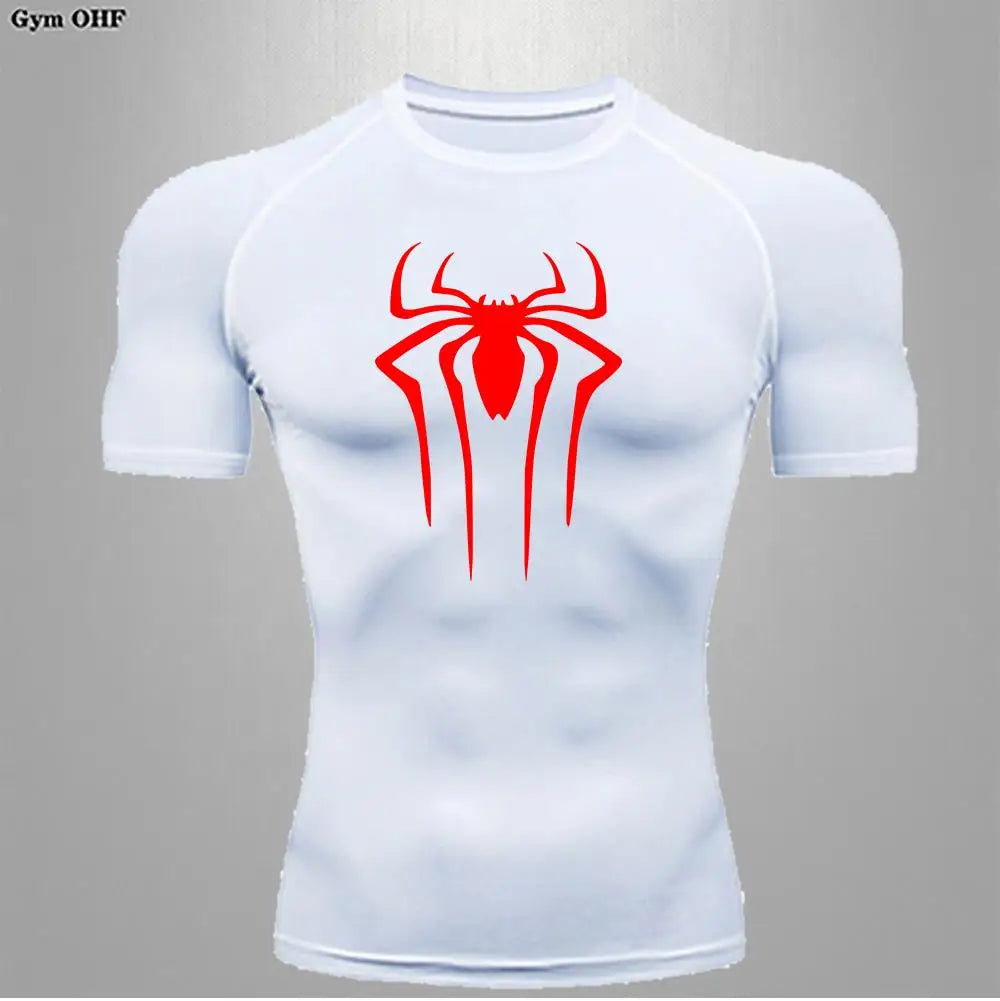 Camiseta Compressão Masculina Spider — Performance e Visual Único