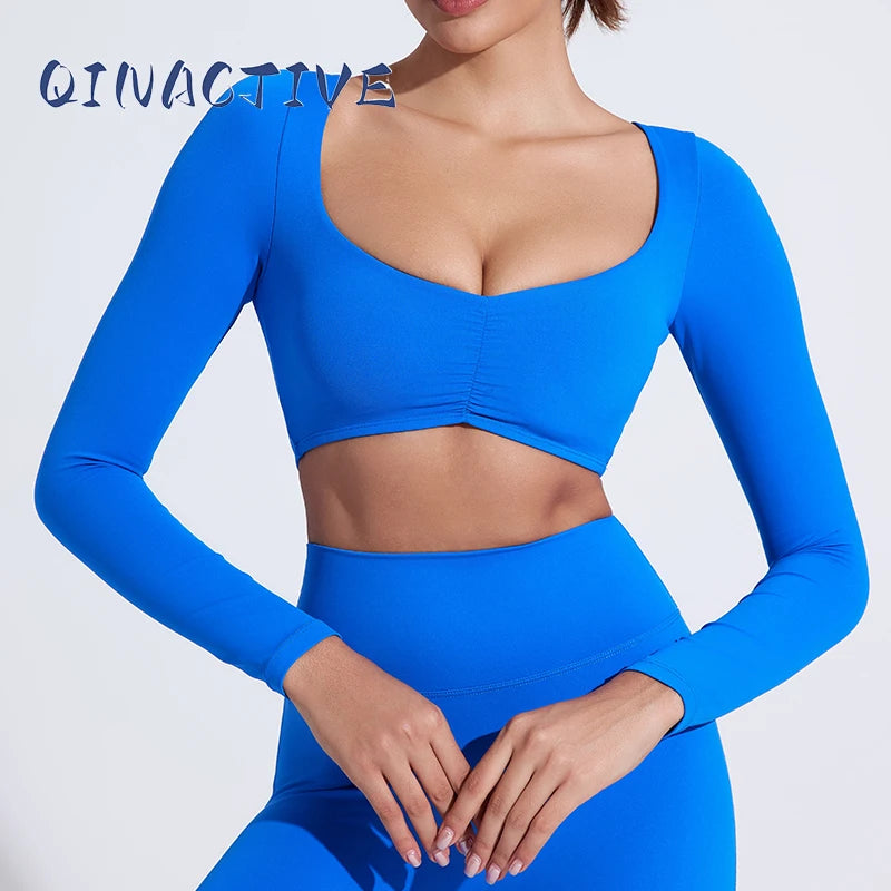 Top Cropped Manga Longa Feminino — Estilo e Performance no Treino