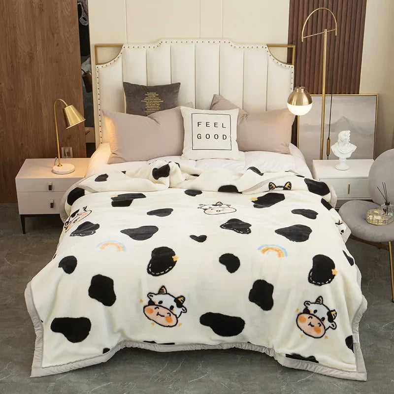 Blankets for Beds Winter Warm Thick Raschel Blanket King Size Bedspread on The Bed Soft Throw  Double Layer