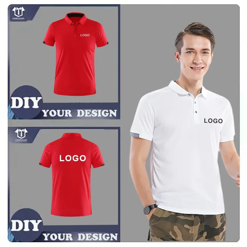 Camisa Polo Masculina De Secagem Rápida Para o Verão Com Logotipo Personalizado Bordado Impressão Camisas De Golfe Masculinas E Femininas Design Personalizado 2023 Novo