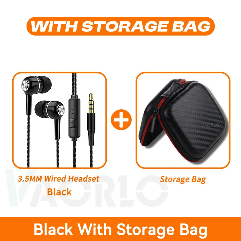 3.5mm Wired Earphone In Ear Headset HIFI Heavy Bass Earbuds Monitor Sports Headset Stereo Music Gaming Headphone With Microphone