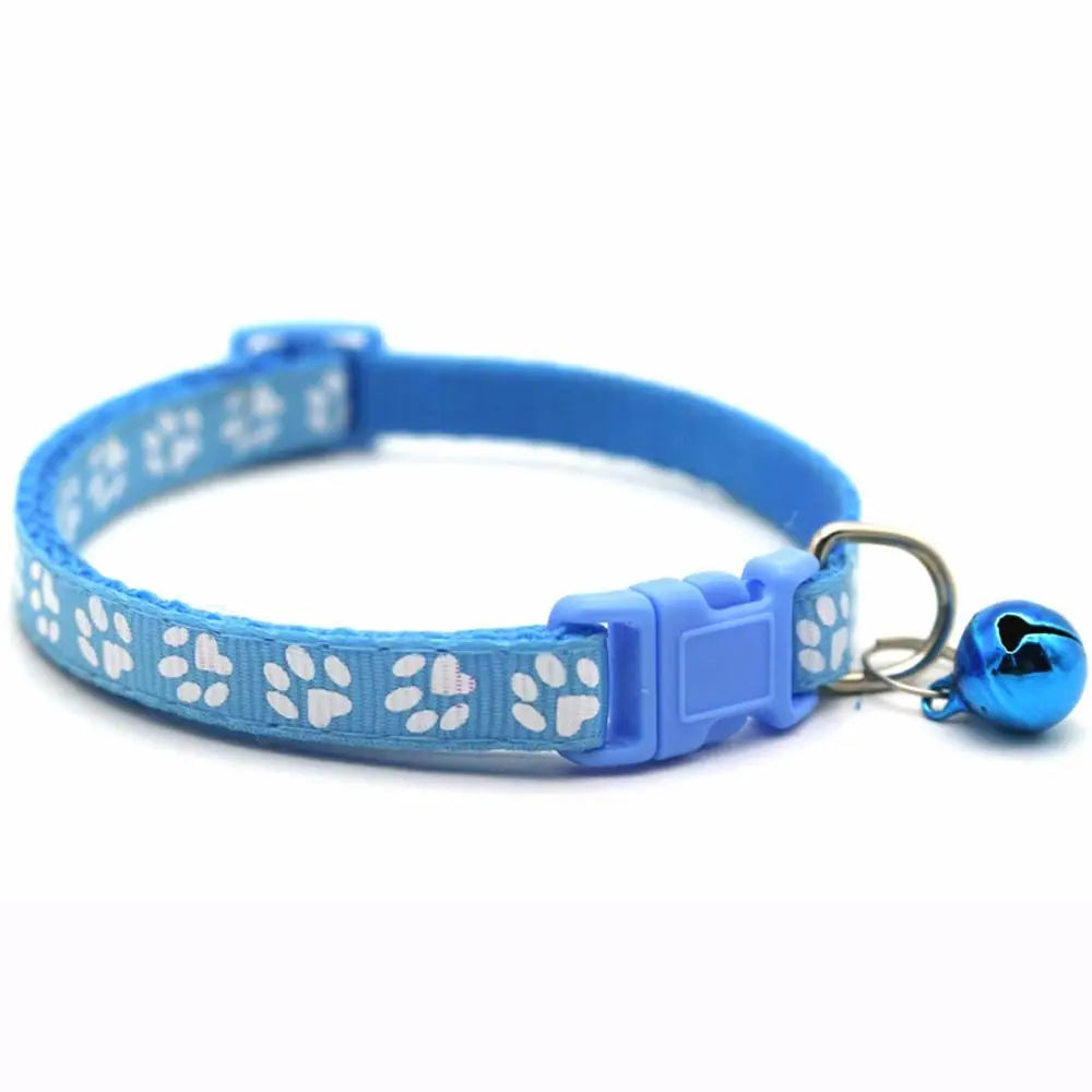Small Lovely With Bell Easy Wear Cat Paw Print Pet Collar Pet Supplies Cat Necklace Grooming Accessories