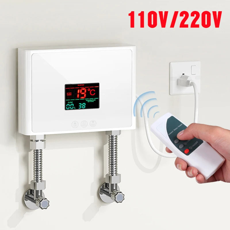 Aquecedor de Água Instantâneo 110V/220V 3000W/5500W Aquecedores Elétricos de Parede para Chuveiro de Água Quente de Banheiro e Aquecimento de Cozinha Doméstica