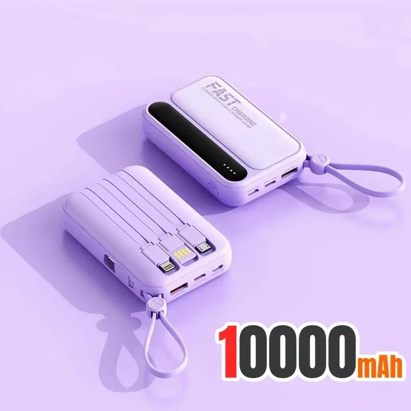 Power Bank 500000mAh 120W Large Capacity 4 in 1 Cables Display