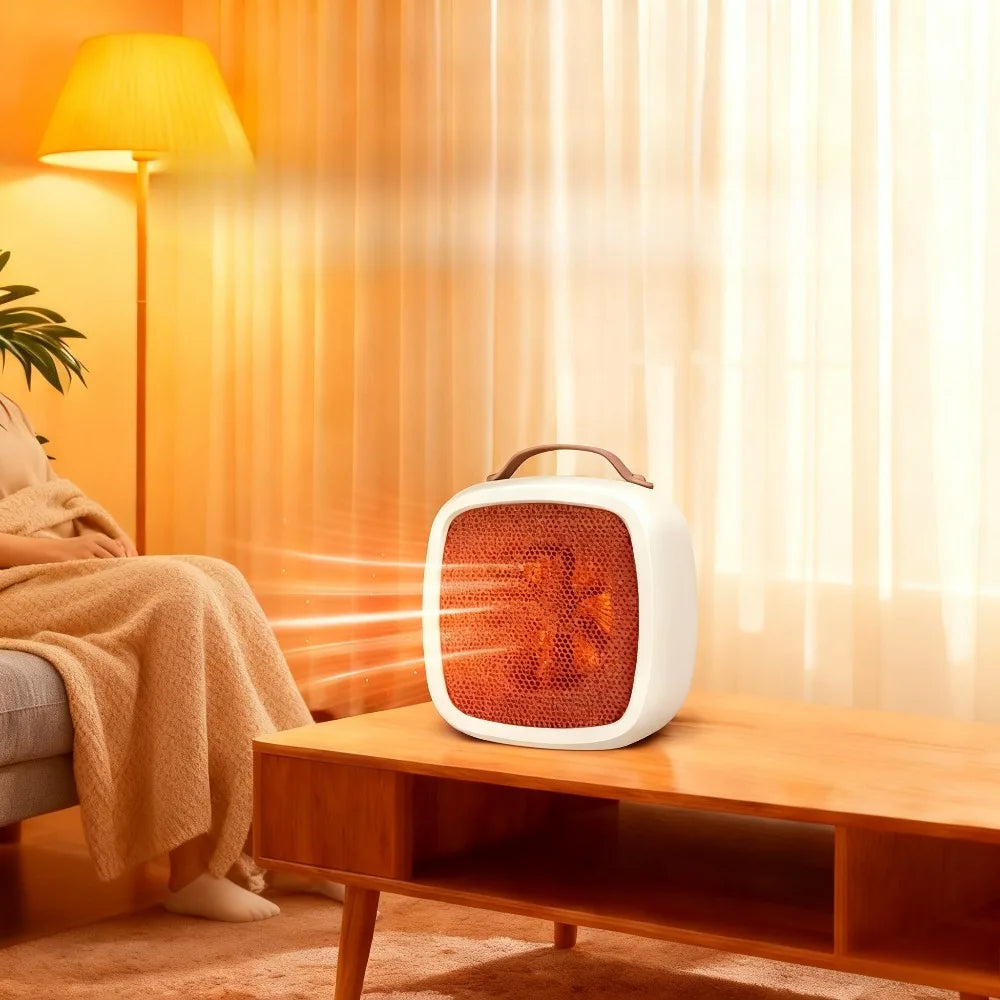 Mini Aquecedores Portáteis Domésticos de Mesa Silenciosos Aquecedor Rápido Ventilador 500W Aquecedores de Ar Quente PTC-Cerâmica para Escritório Interno Inverno