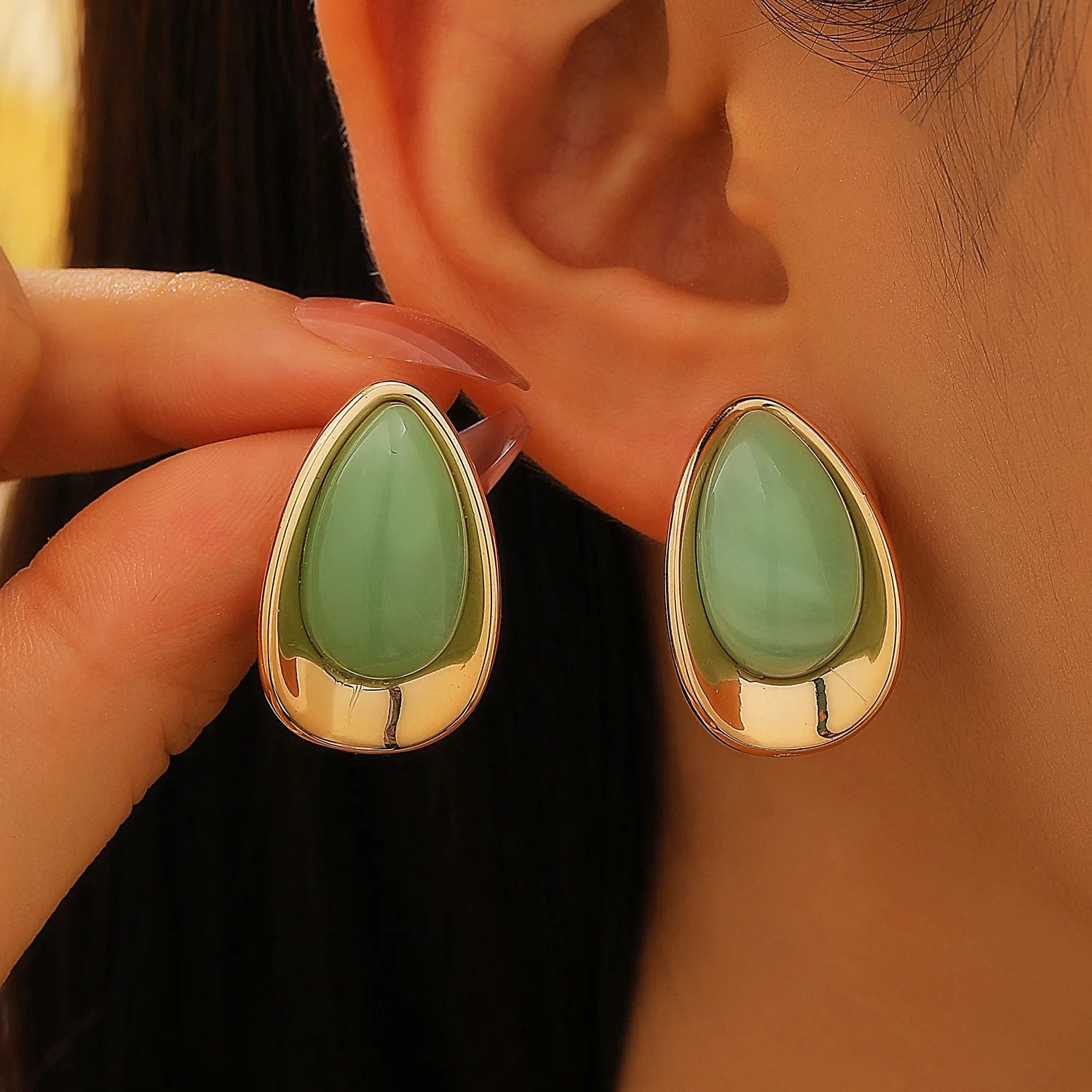 Brincos de Gota Minimalistas da Moda, Acessórios de Joalheria de Luxo de Qualidade para Mulheres Elegantes, Presentes Modernos para Festas e Feriados