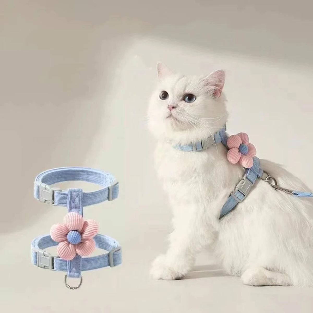 Coleiras e Guias para Gatos, Peitoral Ajustável para Cães Pequenos, Coleira Respirável para Animais de Estimação para Passeio, Alça para Cães