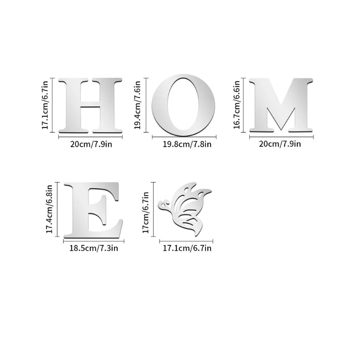 Adesivo de Parede Espelhado 3D WonderNest HOME 82x30cm Prata