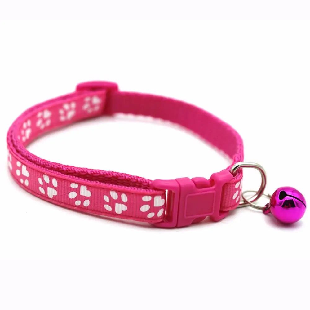 Small Lovely With Bell Easy Wear Cat Paw Print Pet Collar Pet Supplies Cat Necklace Grooming Accessories