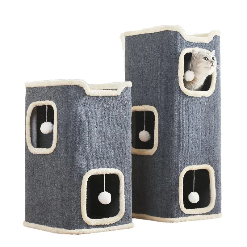 Cama para Gato Interna Toca para Gatos Quente de Inverno Fofa Condo Esconderijo para Gatos Móvel Moderno para Vários Pets Lavável