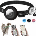 para coleira de gato GPS AirTag com etiqueta QR, coleira refletiva Apple Tag para animais de estimação com suporte para AirTag e etiqueta de gato, coleira de gatinho com estojo AIRTAG