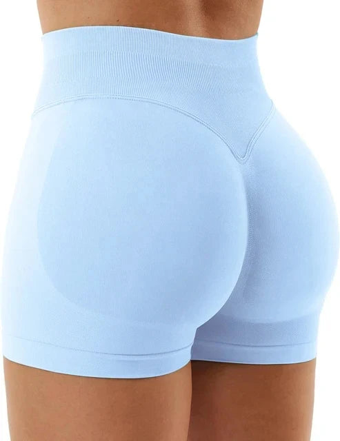 Gym Shorts Women Fitness Sports Biker Shorts 4.5" Low Waist Band Yoga Shorts Workout Tights Scrunch Butt Seamless Leggings Woman