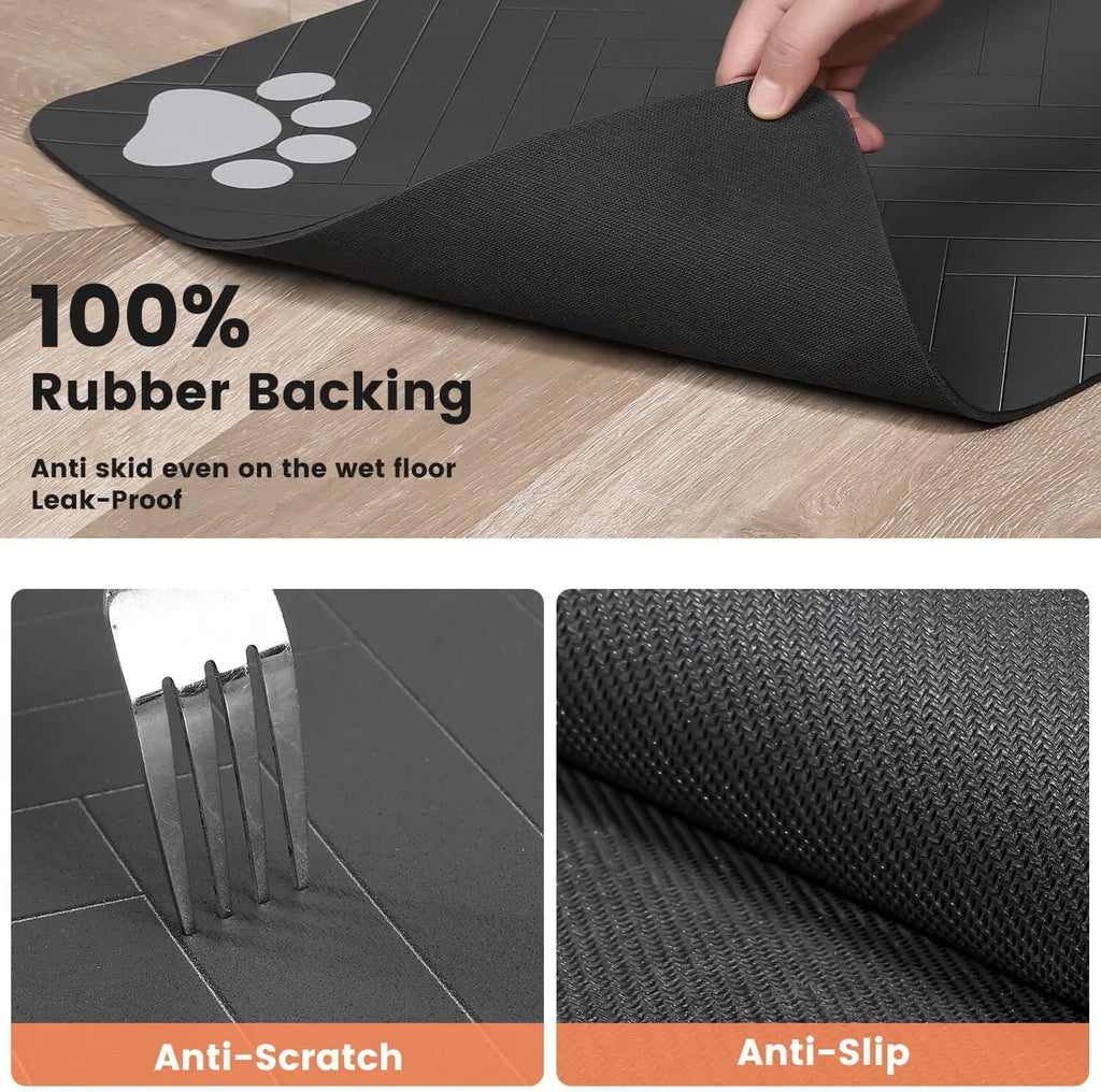 Tapete de Alimentação para Pets - Jogo Americano Absorvente para Comida e Água de Pets com Base de Borracha Impermeável de Secagem Rápida para Cães e Gatos