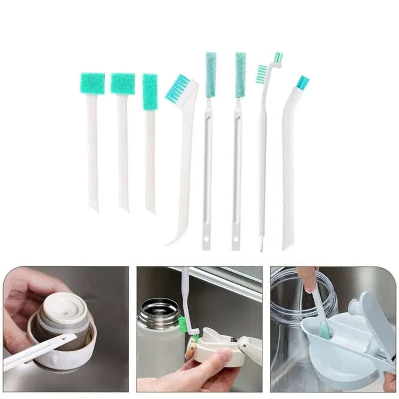 Kit de Escovas de Limpeza Doméstica para Garrafas, Hydro Flasks e Frestas de Janelas