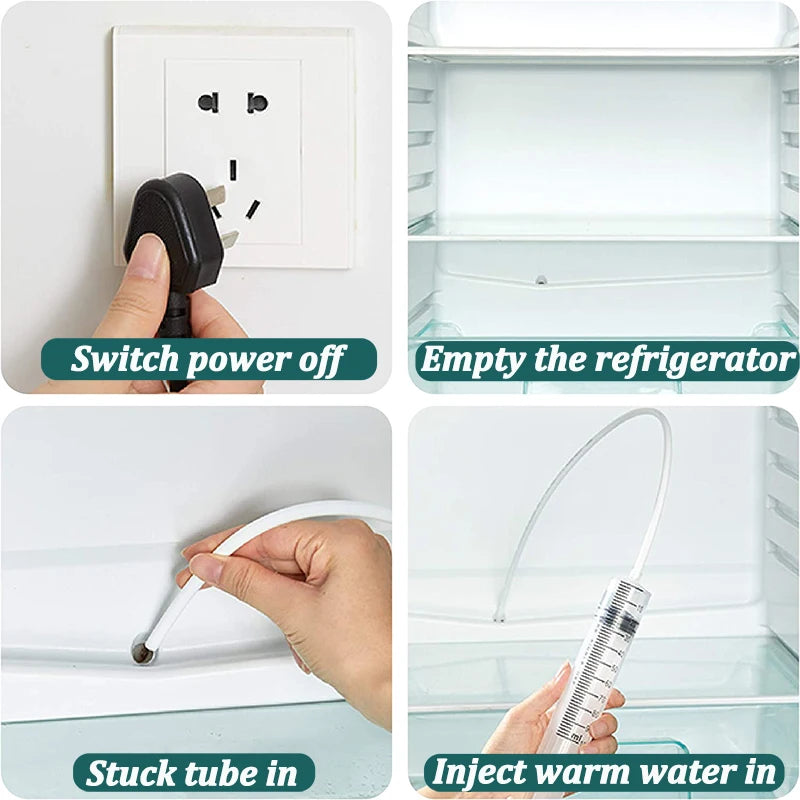 5/6 Peças Limpador de Furo de Dreno de Geladeira, Removedor de Entupimento, Escova para Furo de Geladeira, Limpador de Saída de Água para Limpeza Doméstica, Ferramentas de Limpeza