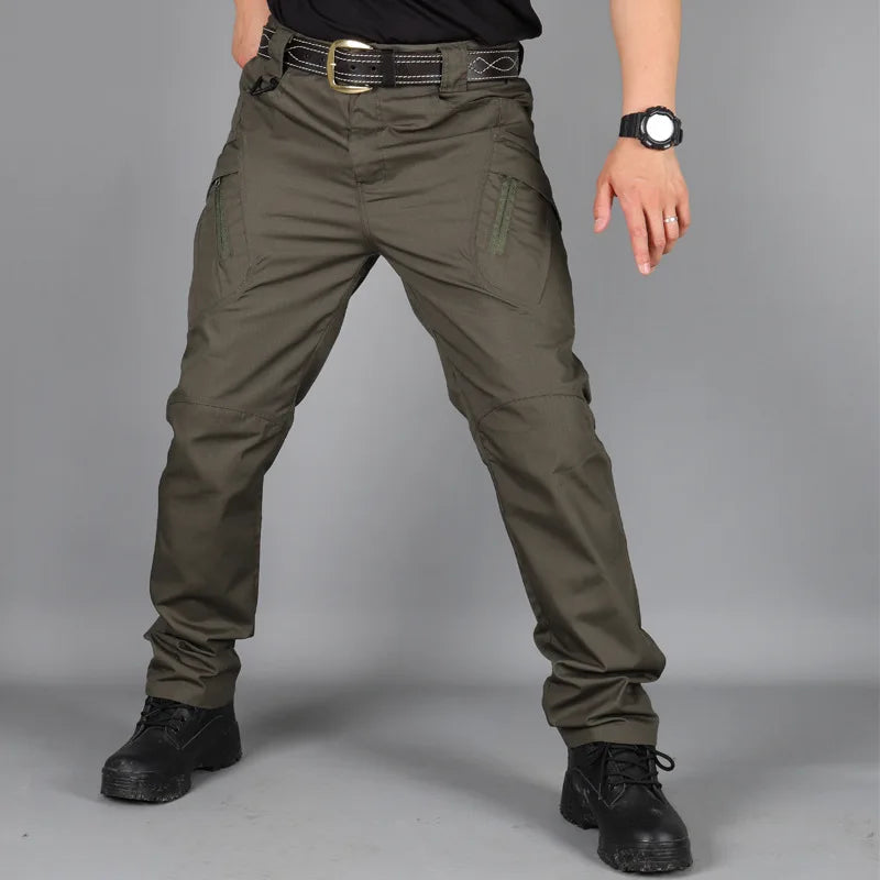 Novas Calças Táticas de Trabalho Masculinas Casuais Cargo Verão Multi-bolso Impermeáveis Calças de Trabalho Caminhada Treino Masculino