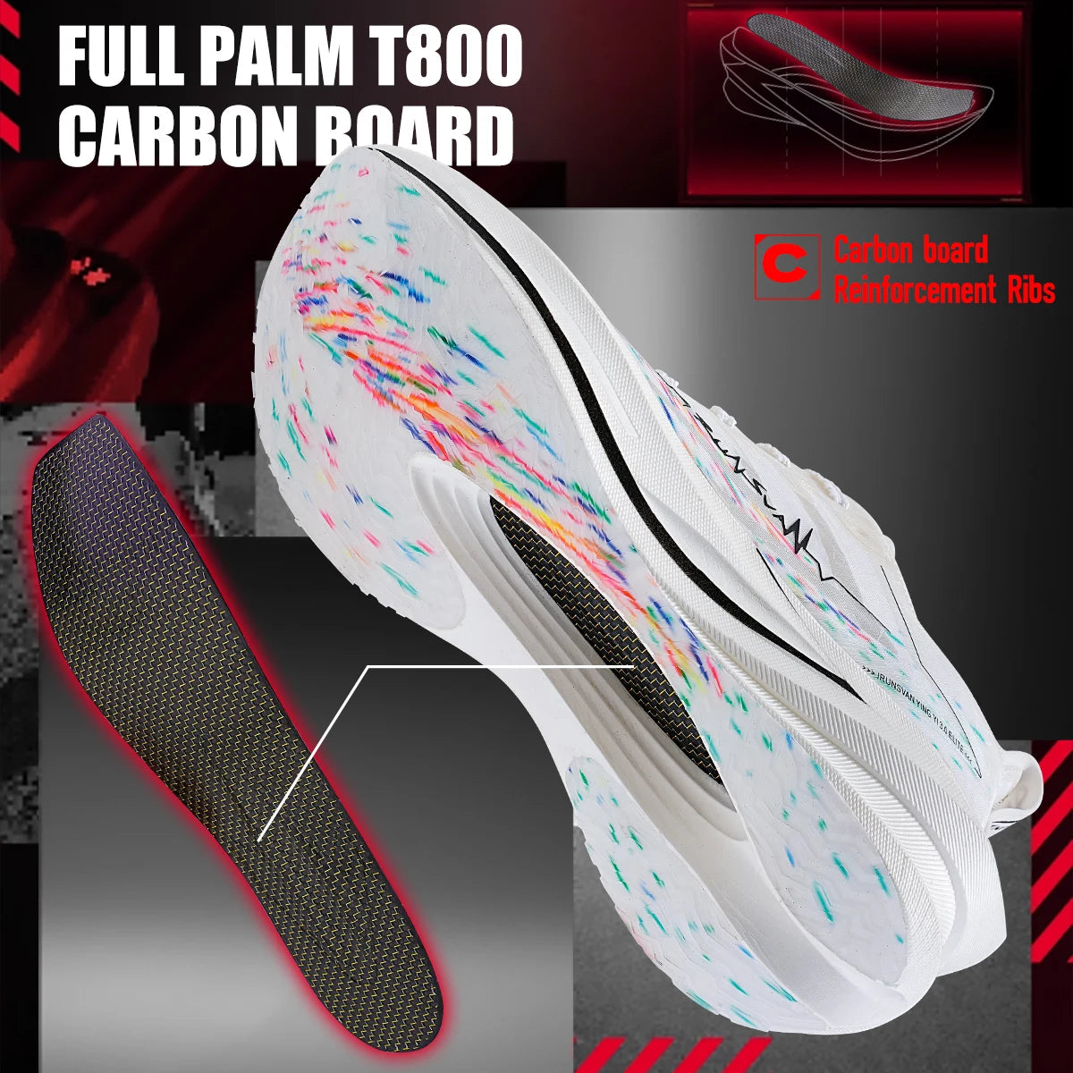 IRUNSVAN T800 Placa de Carbono Sapatos Esportivos Profissional Maratona Corrida Tênis para Homem Amortecimento Trainers Atlético ao Ar Livre