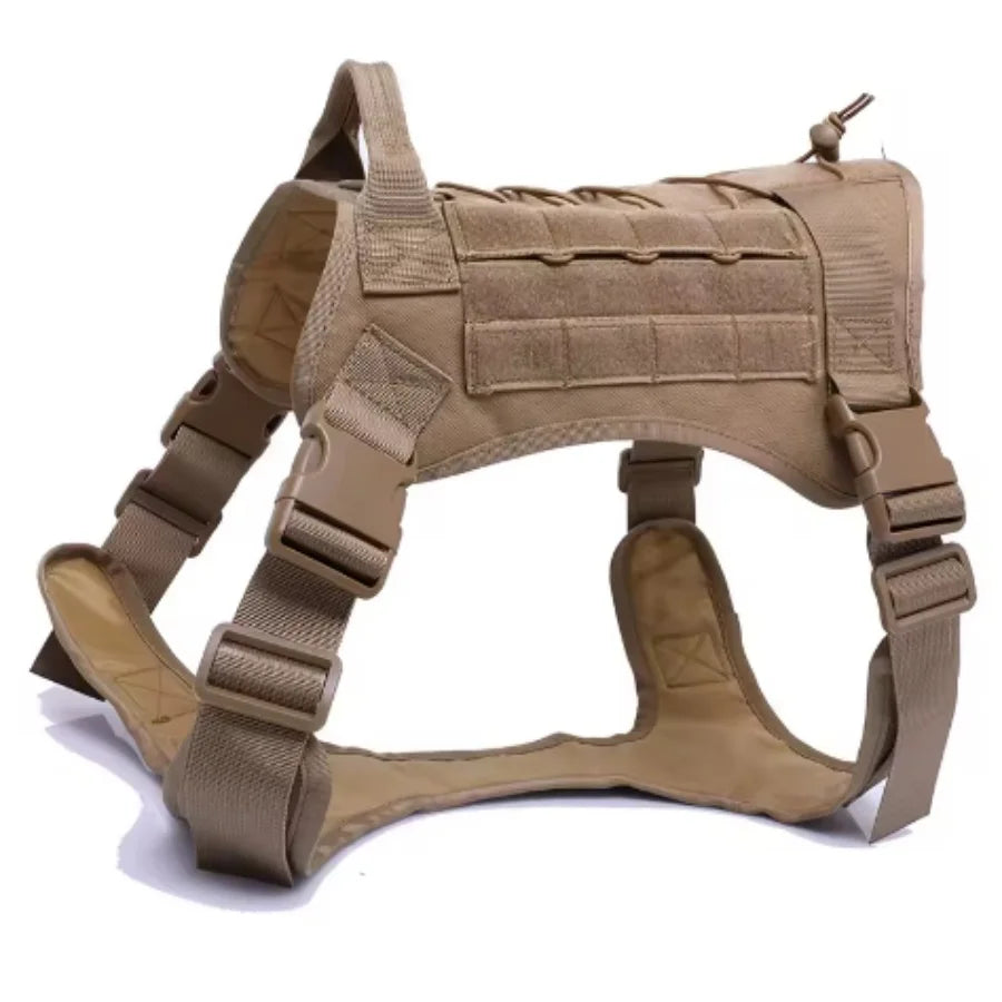Coleira de Peitoral Tático para Cães Médios e Grandes Coleira para Cães Colete Militar para Cães Arnês Ajustável para Cães de Serviço para Treinamento e Caminhada