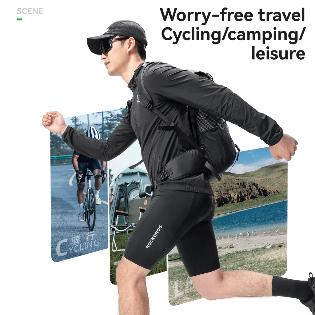 Rockbros Jaqueta Ciclismo Leve Corta-Vento Roupa Manga Comprida Quebra-Vento Refletiva Respirável Tamanho EUR