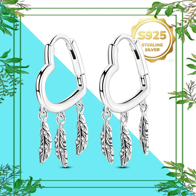 Brincos Femininos Pendentes 100% Genuínos em Prata Esterlina 925 Hipoalergênicos Luxuosos Elegantes Joia Fina Presente de Aniversário para Ela