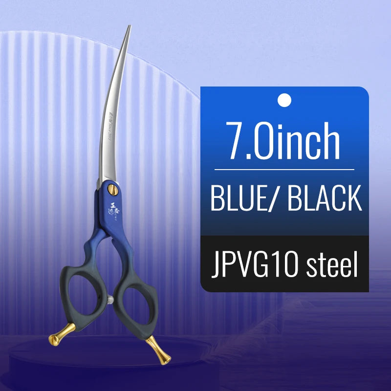 Fenice 6.0/6.5/7 Polegadas Tesoura Curva Profissional para Tosa de Cães Japão Aço 440C com Cabo de Liga de Alta Qualidade tosa de animais de estimação