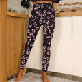 Women's Elegant and Fashionable Floral Print Leggings, Stylish Women's Basic Layer Long Pants
