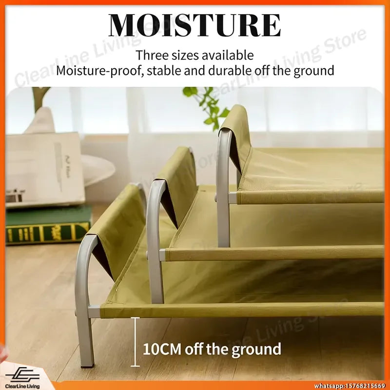 Elevated Cooling Dog Bed for Summer Moisture Proof Detachable Washable Pet Cot Heavy Duty Padded Dog Mattress Easy Assembly