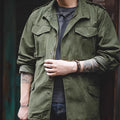 Jaqueta M65 Field, Jaqueta Militar Masculina, Jaqueta Retrô Multi Bolsos com Zíper e Gola, 100% Algodão