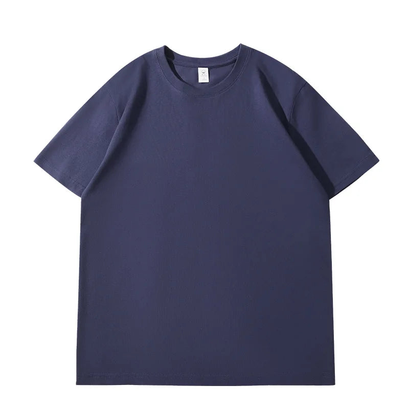 Camiseta de verão feminina algodão 2026 cor sólida solta camiseta casual coreana tops malha regata manga curta gola redonda feminina blusas