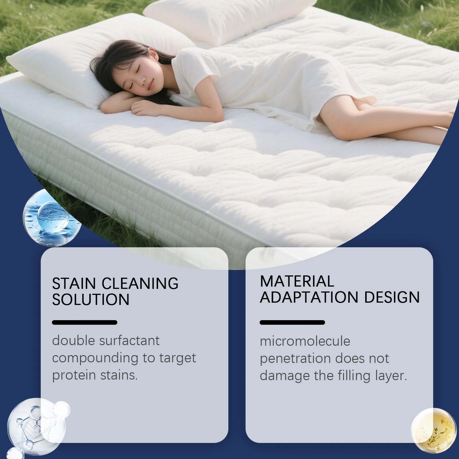 Mattress Cleaner 150Ml Household Deep Cleaning Solution For Mattresses & Carpets Removes Oil Stains And Dirt Revitalizes Fabrics