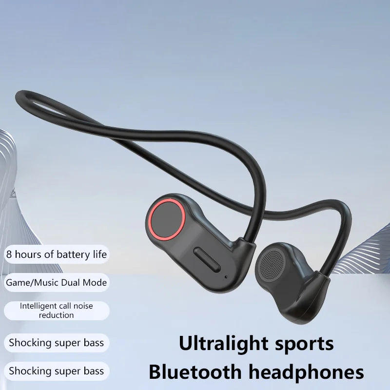Fones de Ouvido Bluetooth Sem Fio Esportivos de Corrida Atrás da Orelha, Tipo Aberto, com Bateria de Longa Duração e À Prova d'Água