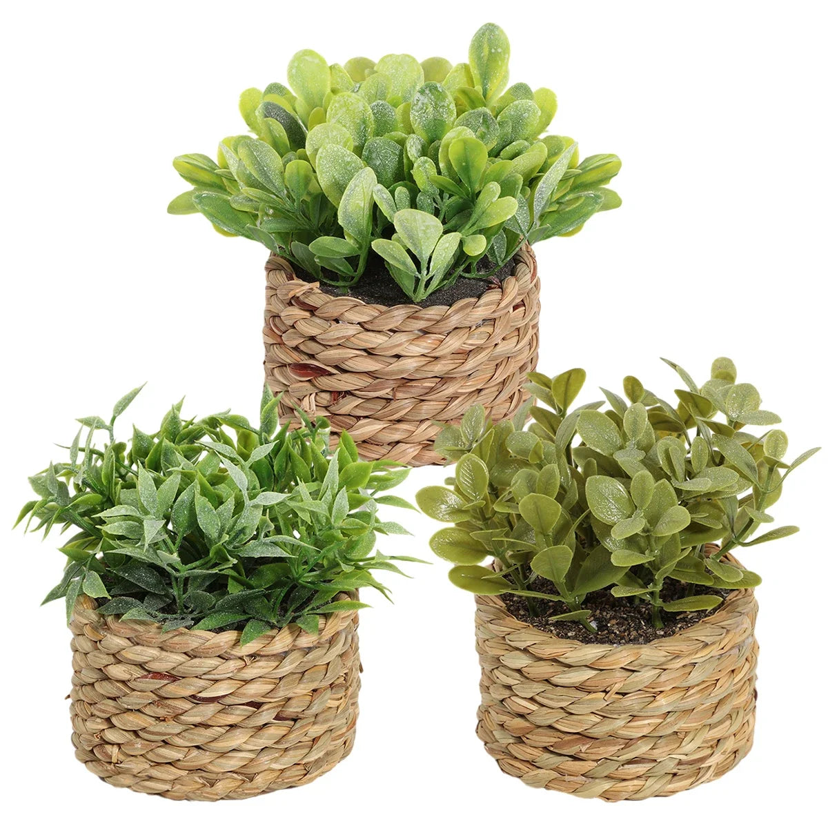 03 pieces green artificial plants