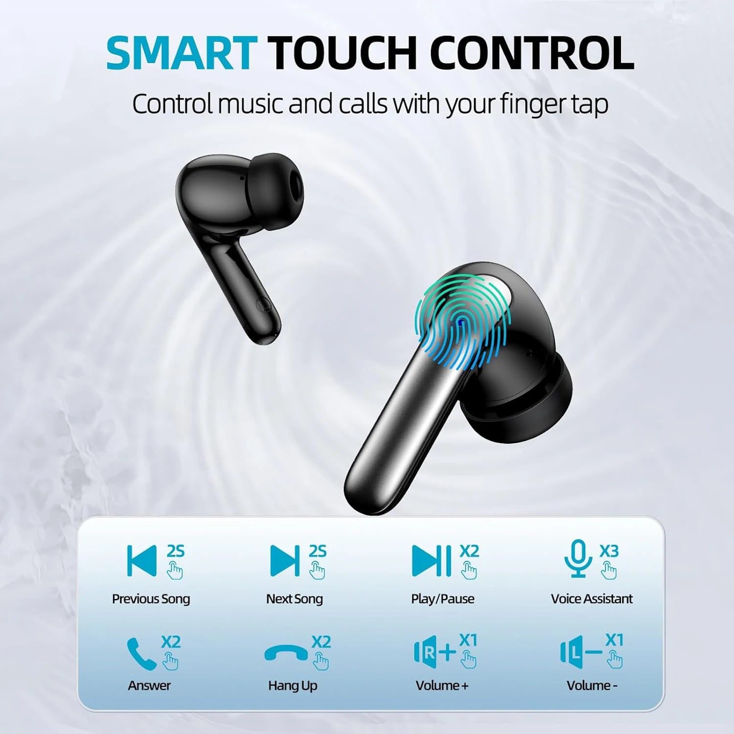 Fones de Ouvido TWS Bluetooth 5.3 Sem Fio Headphone HiFi Estéreo Graves Profundos In-Ear para Música Esporte Jogos Chamadas Viagens