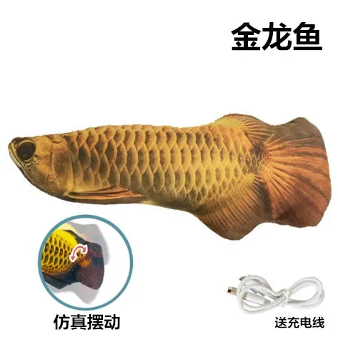 USB Rechargeable Electric Moving Fish Interactive Cat Toy Simulation Jumping Kitten Plaything Fun Pet for Cats