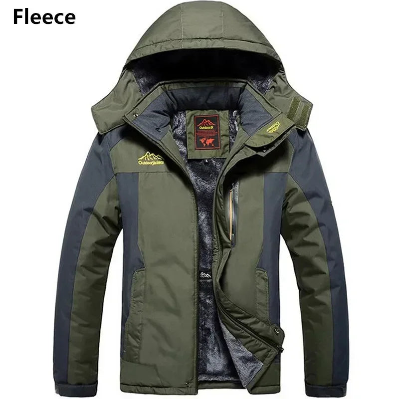 Jaqueta de Inverno Masculina Grossa Quente Impermeável com Capuz Parka Casaco Corta-Vento Militar Forro Polar Tamanhos Grandes 9GG Jaqueta Masculina