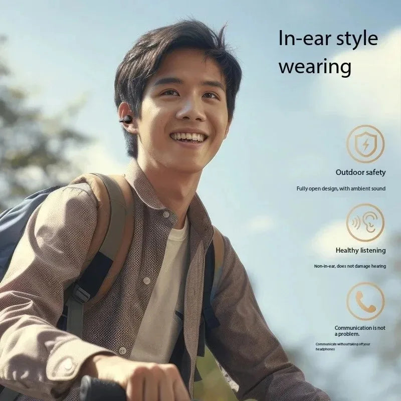 Fones de Ouvido Ear-Clip Bluetooth Sem Fio com Redução de Ruído e Qualidade de Som Lossless para Esportes Diários e Uso Casual