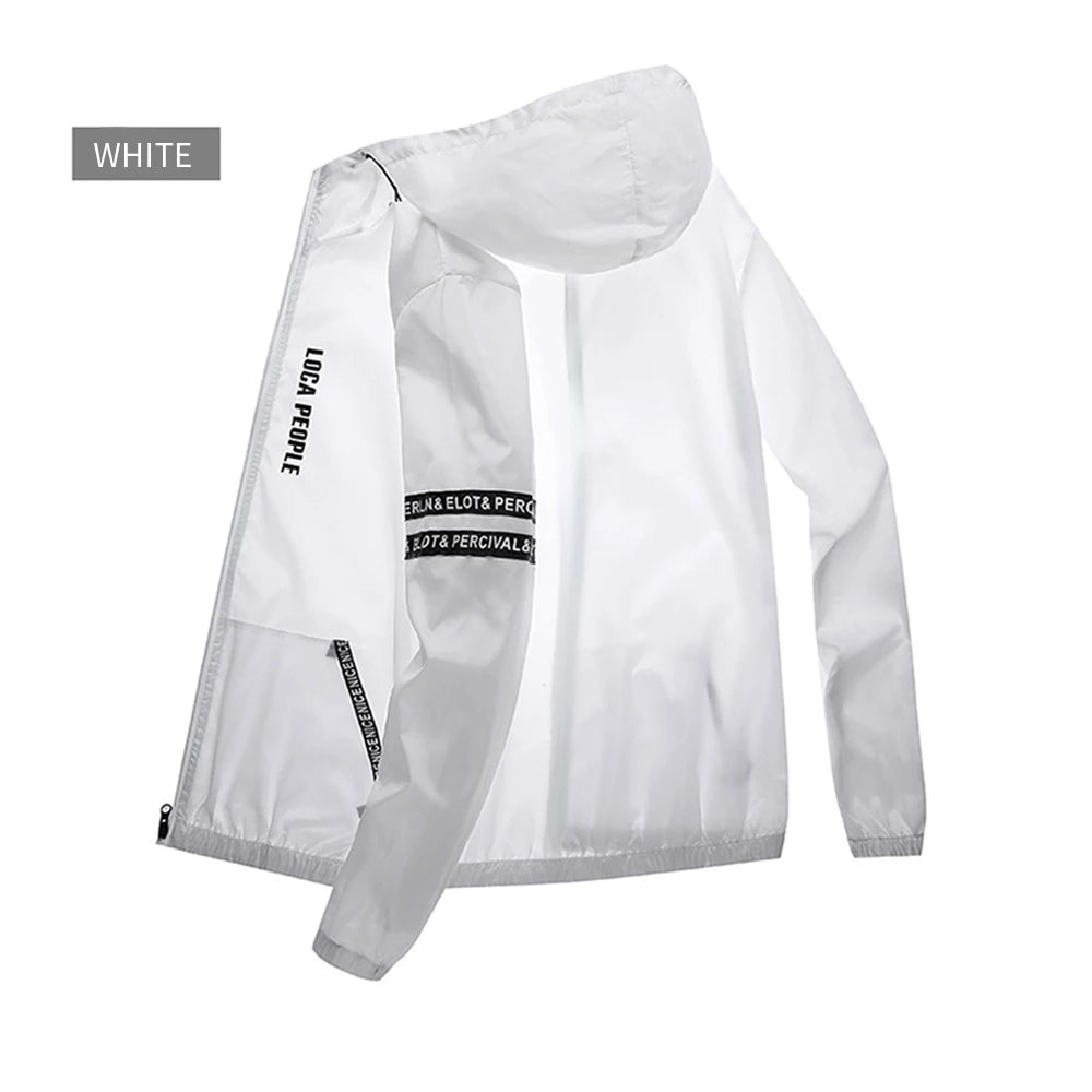 Roupas de Sol Ultrafinas Impermeáveis para Ciclismo de Verão Secagem Rápida Jaqueta Masculina para Corrida Acampamento Respirável Casaco Fino