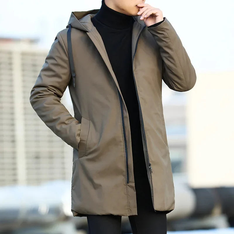 Autumn Winter Men's Trench Coat Male Windbreaker Outerwear Jaquet Man Coat Men Casual Thicken Warm Hooded Parkas Men Jackets
