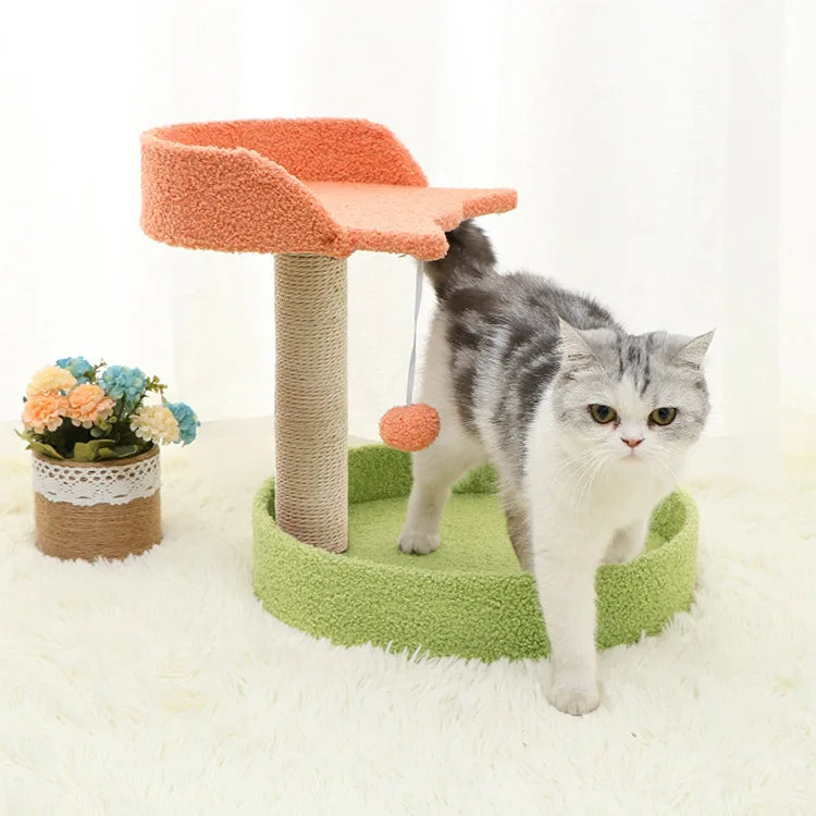 Pet colored cat climbing frame, cat nest, cat tree integrated villa grabbing board, large cat jumping platform shelf toy