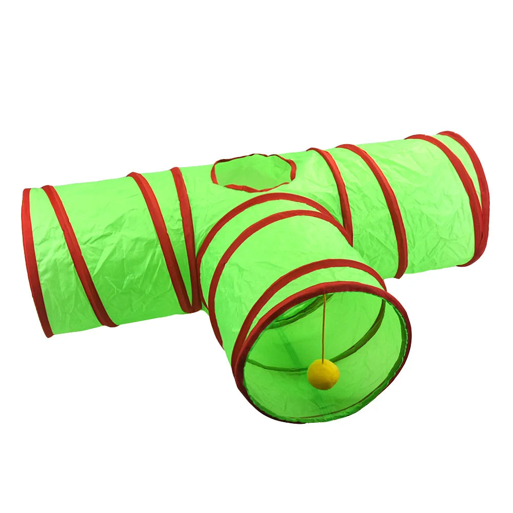 Túnel de Gato de Natal Artigos para Pets Brinquedo Divertido Túnel Tubo para Gato Brinquedos Dobráveis para Gatos Treinamento de Pets Interativo