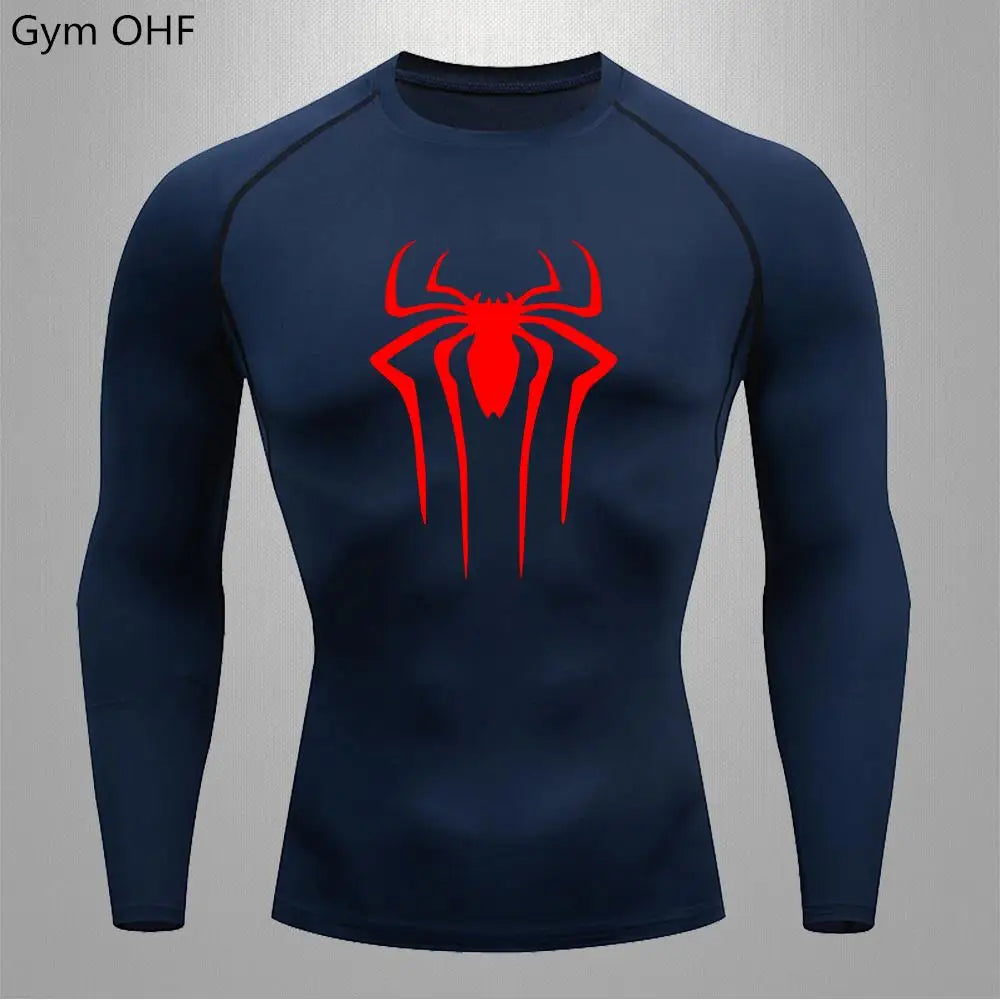 Camiseta Compressão Masculina Spider — Performance e Visual Único