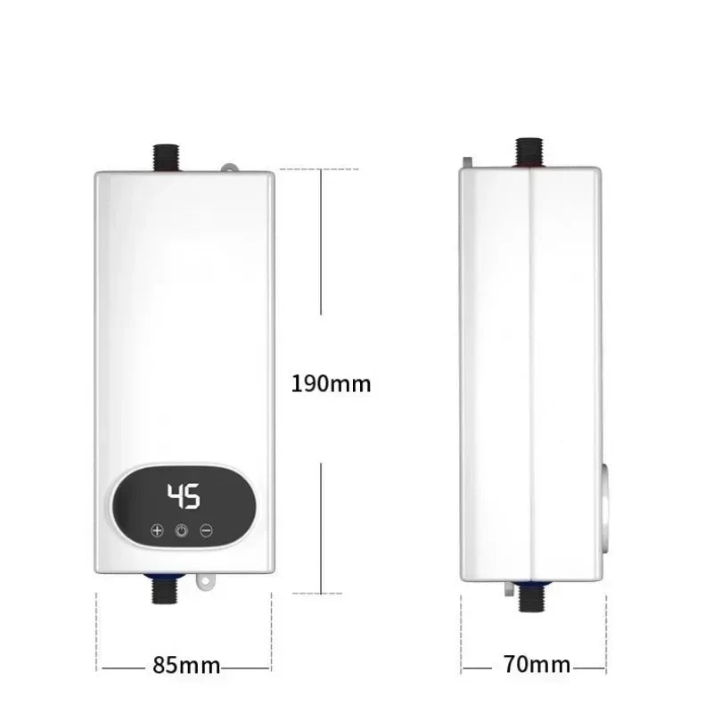 Aquecedor Elétrico de Água 4500W Mini Aquecedor de Água Instantâneo Sem Tanque para Cozinha Banheiro Chuveiro Água Quente Aquecimento Rápido