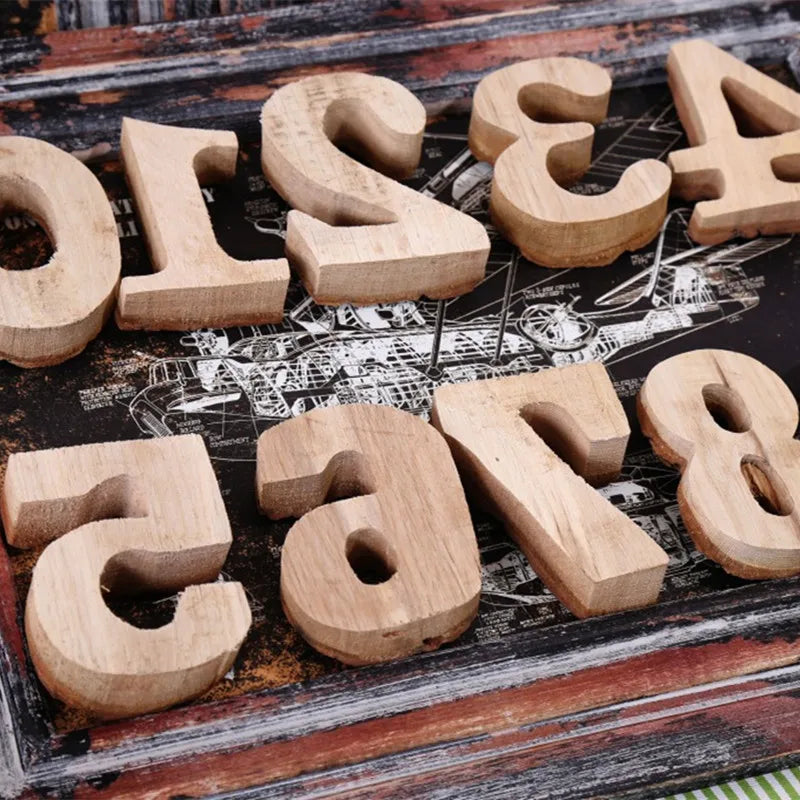 WonderNest Letras e Números de Madeira para Decoração DIY
